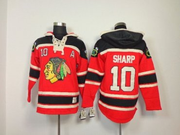 nhl jerseys chicago blackhawks #10 sharp red(pullover hooded sweatshirt A)