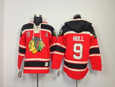 nhl jerseys chicago blackhawks #9 hull red(pullover hooded sweatshirt A)