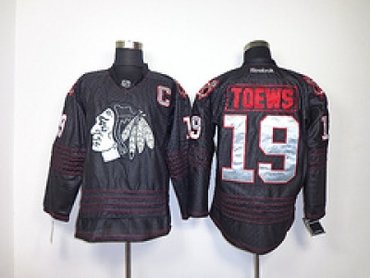 nhl jerseys chicago blackhawks #19 toews full black(patch C)