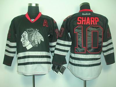 Chicago Blackhawks 10 PATRICK SHARP black ice jerseys