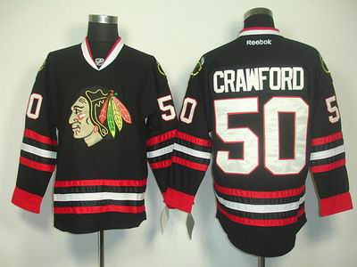 Chicago Blackhawks 50 CRAWFORD black jerseys