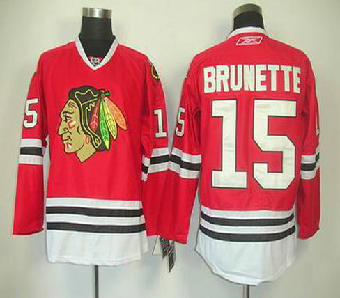 Chicago Blackhawks 15 BRUNETTE red jerseys