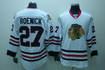 Chicago Blackhawks 27 Jeremy Roenick White Jerseys