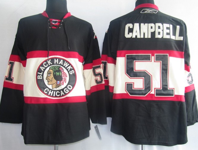 NHL Jerseys Chicago Blackhawks 51 Brian Campbell Black [The third section