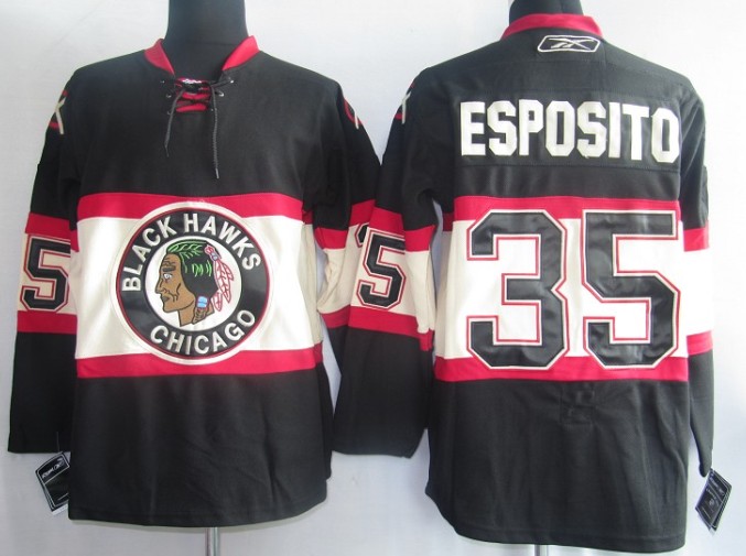 NHL Jerseys Chicago Blackhawks 35 ESPOSITO Black [The third section