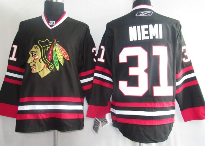 NHL Jerseys Chicago Blackhawks 31# Niemi Black