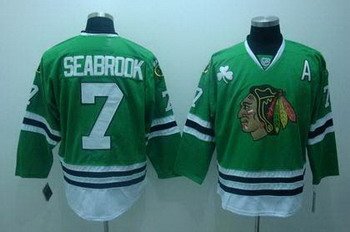 Chicago Blackhawks 7 Brent Seabrook Green Jerseys