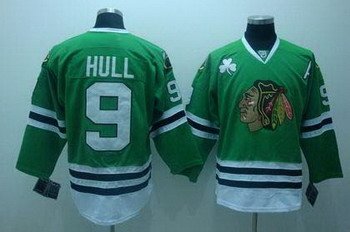 Chicago Blackhawks 9 Bobby Hull Green Jerseys