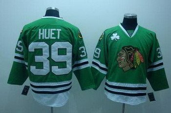 Chicago Blackhawks 39 HUET jersey green