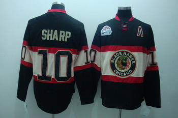 Chicago Blackhawks 10 Patrick Sharp black jerseys Winter Classic A patch