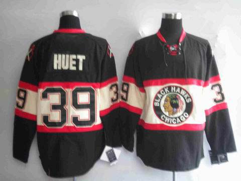 nhl chicago blackhawks #39 huet black[new third jersey]