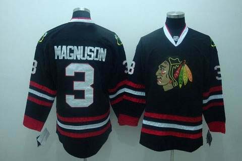 nhl chicago blackhawks #3 magnuson black[3rd]