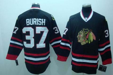 nhl chicago blackhawks #37 burish black[3rd]