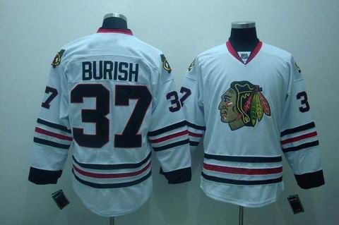 nhl chicago blackhawks #37 burish white