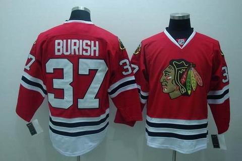 nhl chicago blackhawks #37 burish red