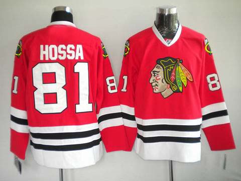 nhl chicago blackhawks #81 hossa red