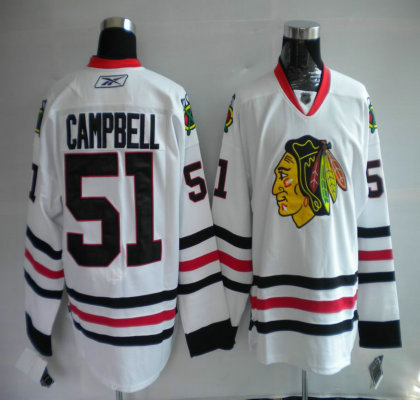 Jerseys Chicago Blackhawks 51 Brian Campbell white