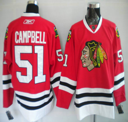 Jerseys Chicago Blackhawks 51 Brian Campbell red