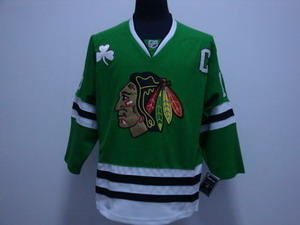 Chicago Blackhawks 19 CAMPBELL Hockey Green Jersey