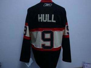 Chicago Blackhawks 9 Hull Hockey Black Jersey