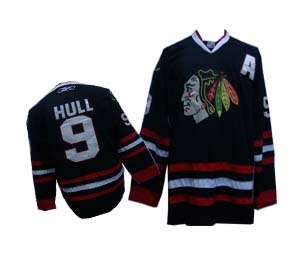 Chicago Blackhawks 9 Hull Hockey Black