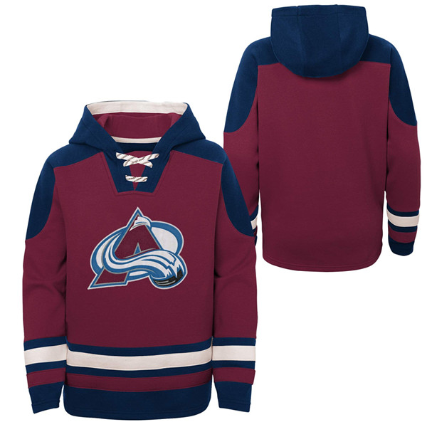 Men's Colorado Avalanche Blank Burgundy All Stitched Sweatshirt Hoodie