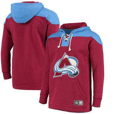 Men's Colorado Avalanche Fanatics Branded Maroon Blue Breakaway Lace Up Hoodie