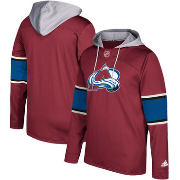 Men's Colorado Avalanche Adidas Maroon Silver Jersey Pullover Hoodie