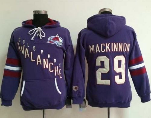 Women Colorado Avalanche #29 Nathan MacKinnon Purple Old Time Heidi NHL Hoodie