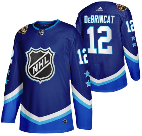 Men's Chicago Blackhawks #12 Alex DeBrincat 2022 All-Star Blue Stitched Jersey