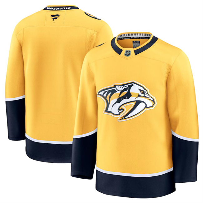 Men's Nashville Predators Blank Gold 2024-25 Home Stitched Hockey Jersey