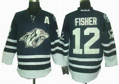 Nashville Predators #12 Mike Fisher black Jersey A patch