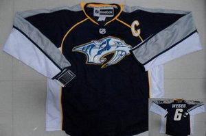 Nashville Predators 6 WEBER black white Jersey