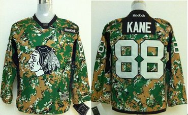 Youth NHL Chicago Blackhawks #88 Patrick Kane Camo Veterans Day Practice Stitched Jersey