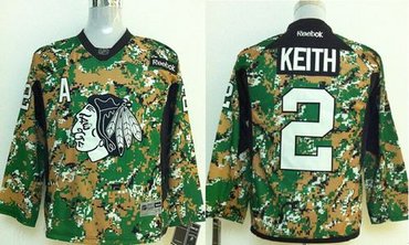 Youth NHL Chicago Blackhawks #2 Duncan Keith Camo Veterans Day Practice Stitched Jersey