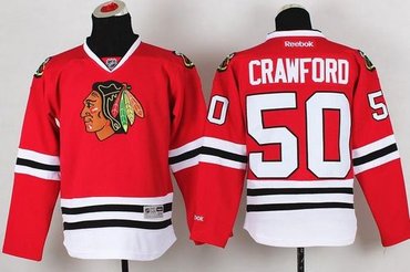 Youth NHL Chicago Blackhawks #50 Corey Crawford Red Jersey