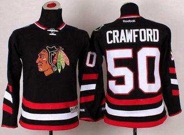 Youth Chicago Blackhawks #50 Corey Crawford Black 2014 Stadium Series NHL Jersey