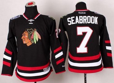 Youth Chicago Blackhawks #7 Brent Seabrook Black 2014 Stadium Series NHL Jersey