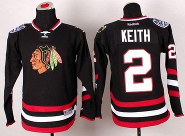 Youth Chicago Blackhawks #2 Duncan Keith Black 2014 Stadium Series NHL Jersey