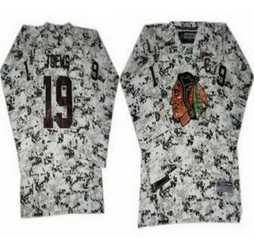 Kids Chicago Blackhawks 19 Janathan Toews White Camo NHL Jerseys