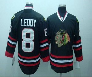 youth nhl jerseys chicago blackhawks #8 leddy black