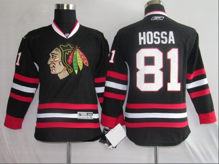 nhl jerseys chicago blackhawks 81 hossa black [kids]