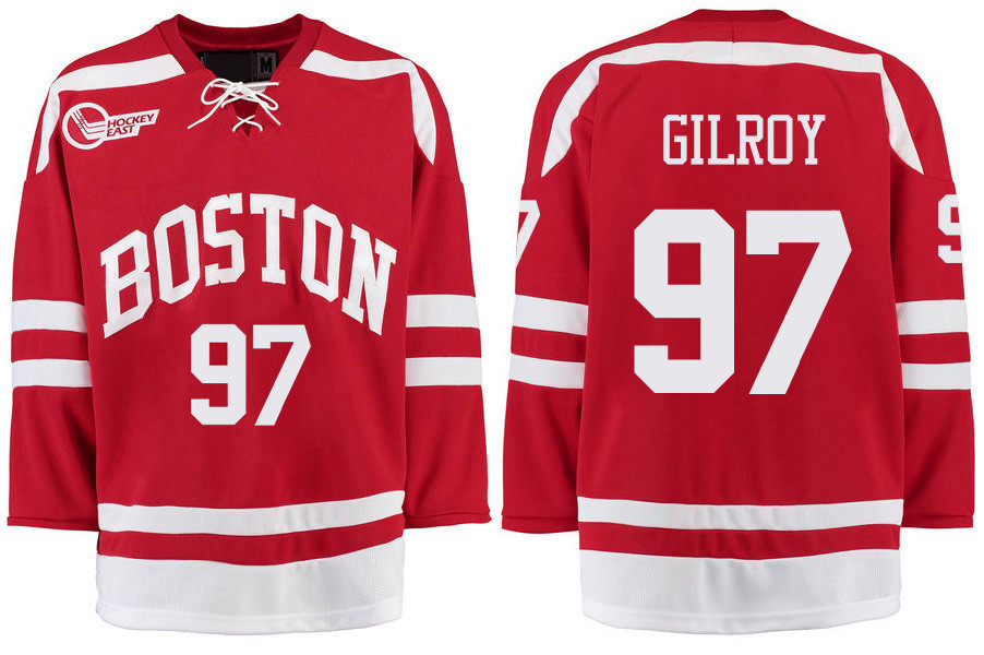 Boston University Terriers BU 97 Matt Gilroy Red Stitched Hockey Jersey