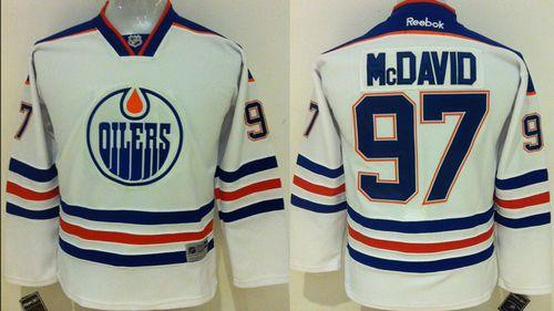 Youth Edmonton Oilers #97 Connor McDavid White Stitched NHL Jersey