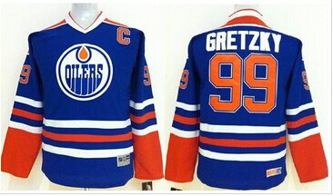 Youth NHL Edmonton Oilers #99 Wayne Gretzky Stitched Light Blue NHL Jersey