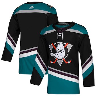 Kids Anaheim Ducks adidas Black Alternate Authentic Blank Jersey