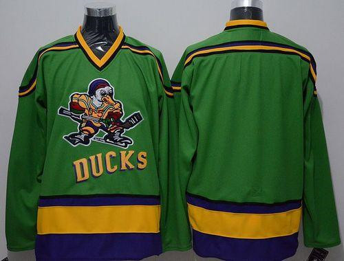 Custom Ducks Blank Green CCM Throwback Stitched NHL Jersey