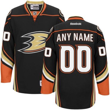 Men's Reebok Anaheim Ducks Customized Authentic Black Home NHL Jersey