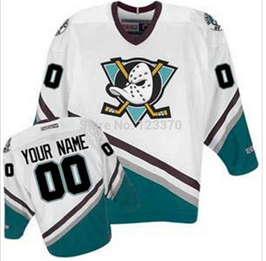 1996-06 Throwback White anaheim mighty ducks Custom NHL jerseys