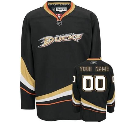 anaheim ducks black customized hockey jersey